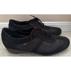 Mephisto Womens Air Relax Sneaker Shoes Black Suede Nubuck Lace Up Size 8.5